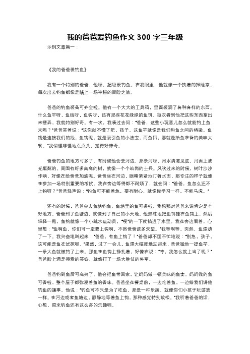 我的爸爸爱钓鱼作文300字三年级