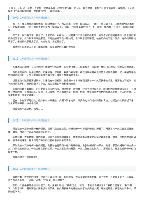 二年级假如我有一双翅膀作文