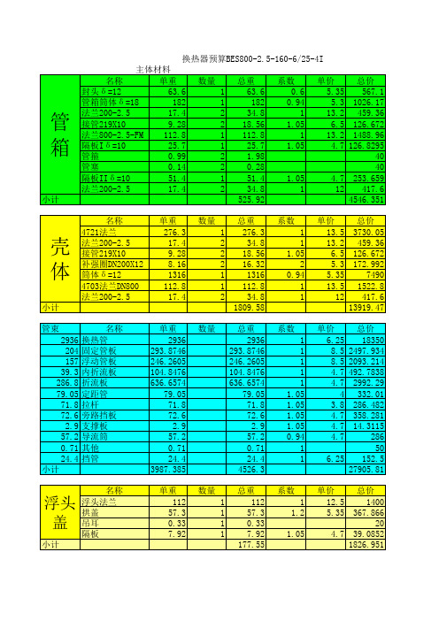 BES800-2.5-6.25换热器