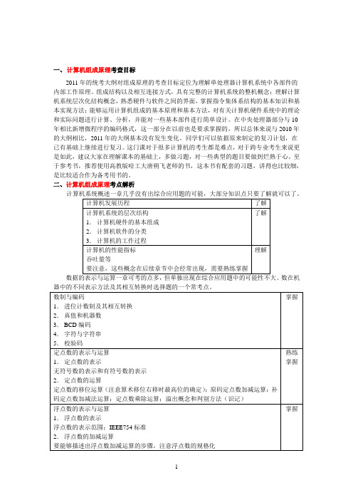 2011年考研计算机大纲变化详解：计算机组成原理(四)