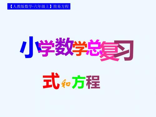 人教版小学数学六年级上册《简易方程》总复习PPT课件