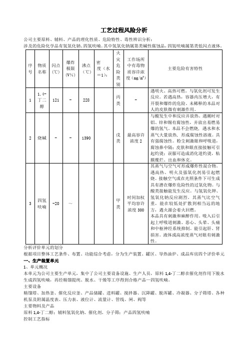 生产装置工艺过程风险分析