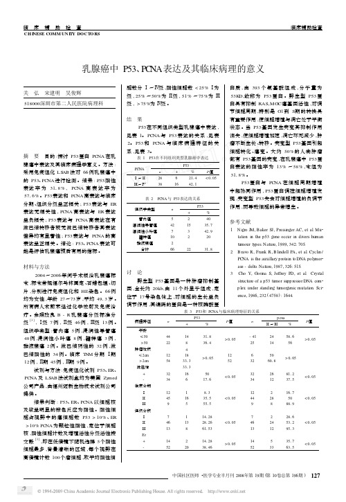 乳腺癌中P53_PCNA表达及其临床病理的意义