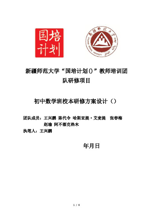 新疆师范大学国培计划教师培训团队研修项目