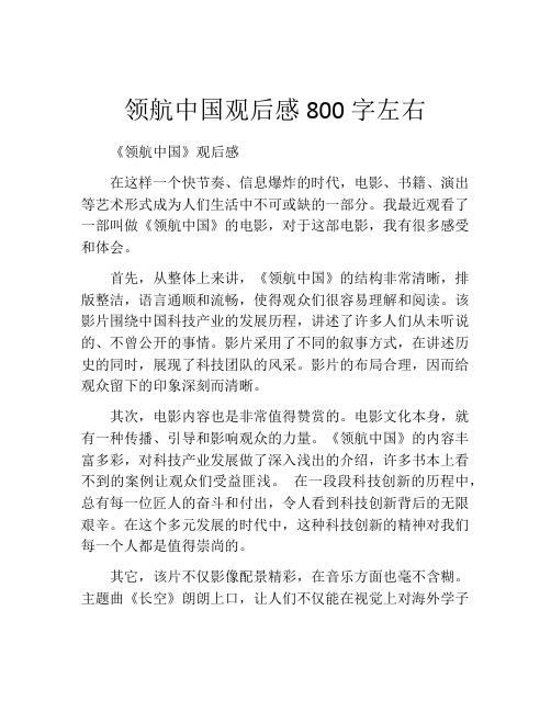 领航中国观后感800字左右