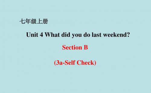 鲁教版七年级英语上册精品课件Unit 4 What did you do last weekend? Section B (3a-Self Check)