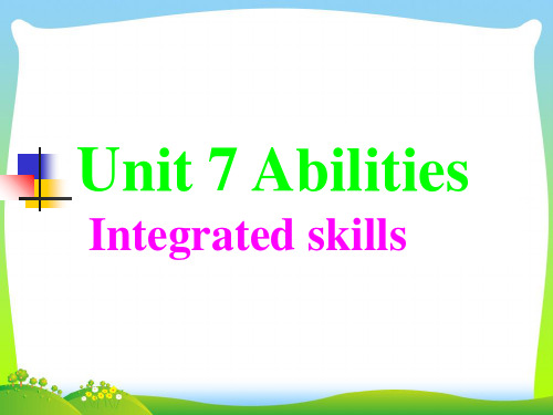 牛津译林版七年级英语下册Unit7 Integratred skills 优质课课件