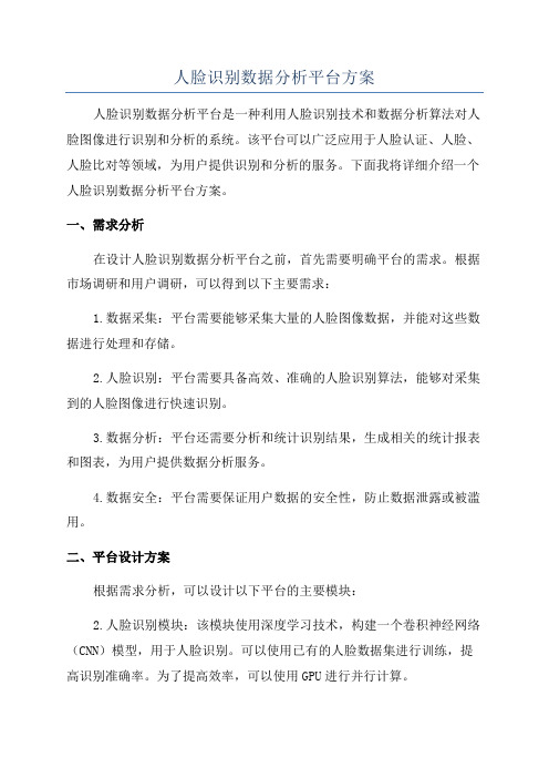 人脸识别数据分析平台方案