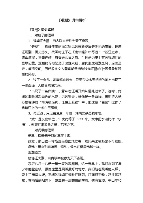 《观潮》词句解析