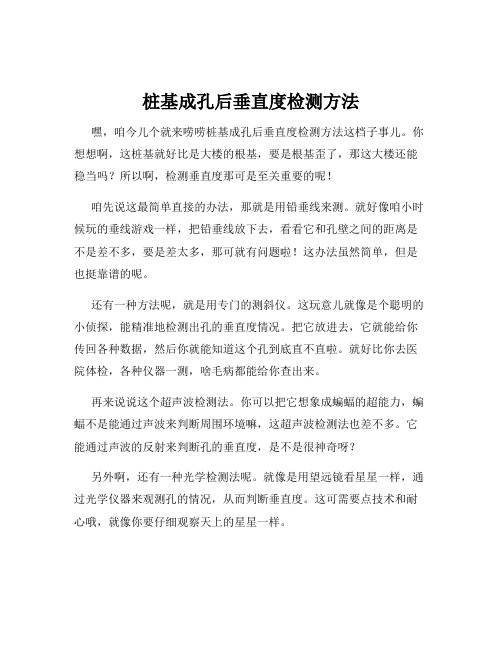 桩基成孔后垂直度检测方法