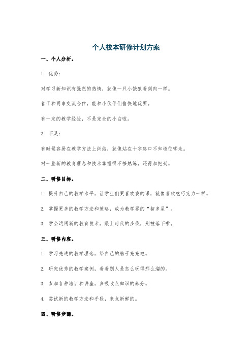 个人校本研修计划方案