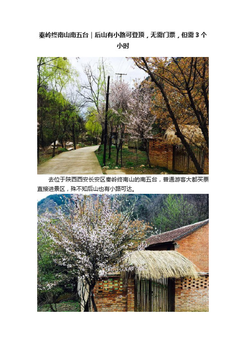 秦岭终南山南五台｜后山有小路可登顶，无需门票，但需3个小时