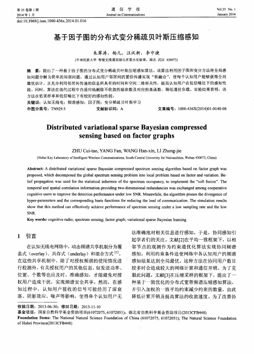 基于因子图的分布式变分稀疏贝叶斯压缩感知