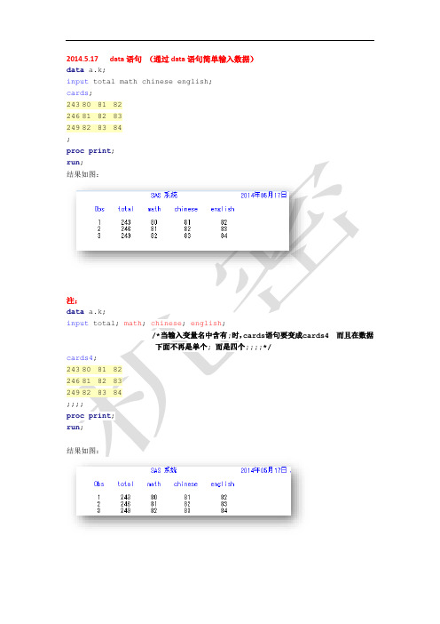 SAS笔记第二章,编程概述