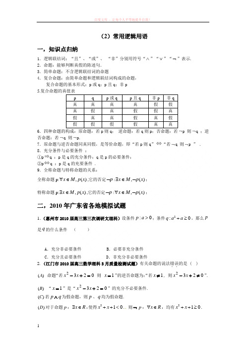 常用逻辑用语(学生版) (1)