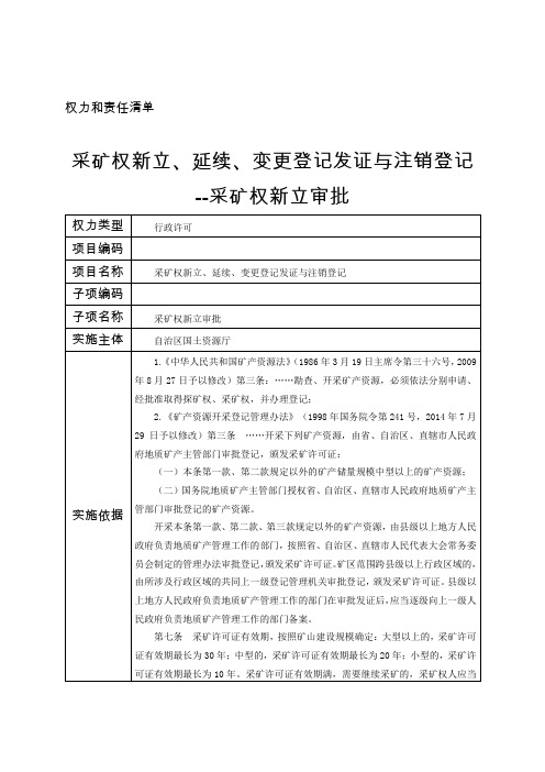 采矿权新立、延续、变更登记发证与注销登记【模板】