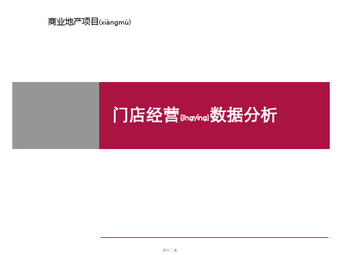 商业地产项目【门店经营数据分析】