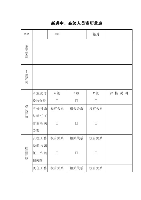 新进中、高级人员资历量表 (4)