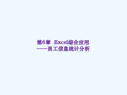 第6章 Excel综合应用公司员工信息统计分析