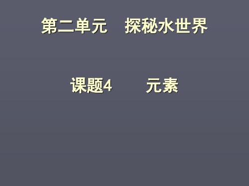 初中化学鲁教版九年级上册第四节 元素