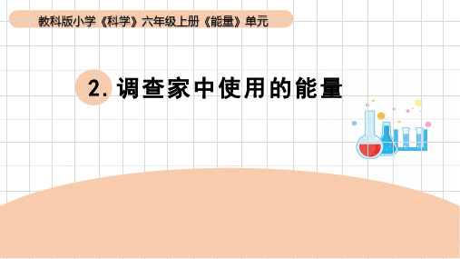 教科版六年级科学上册 第2课《调查家中使用的能量》(课件)