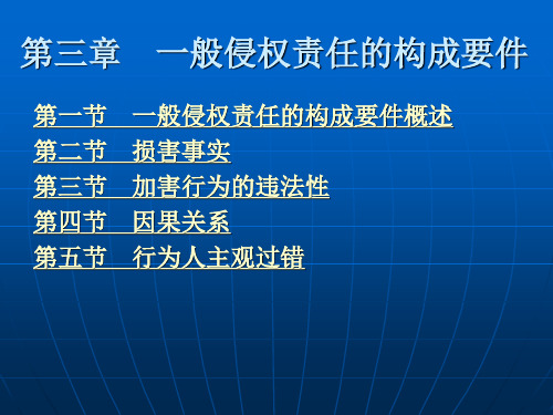 第三章 一般侵权责任的构成要件