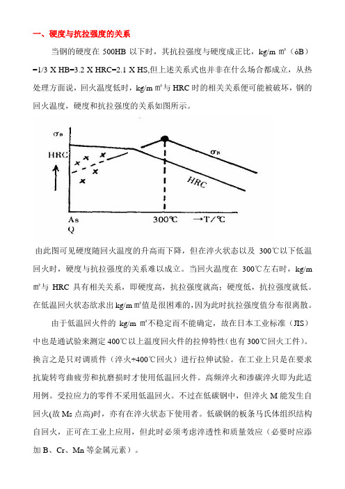 硬度与抗拉强度的关系对照表