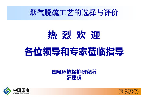 烟气脱硫工艺的选择与评价