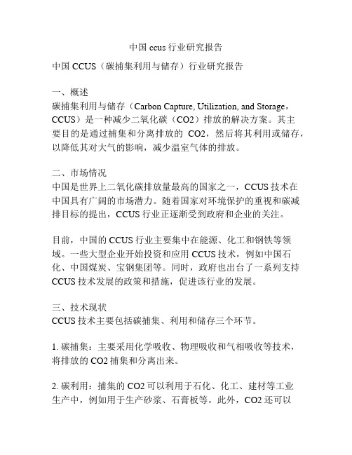 中国ccus行业研究报告