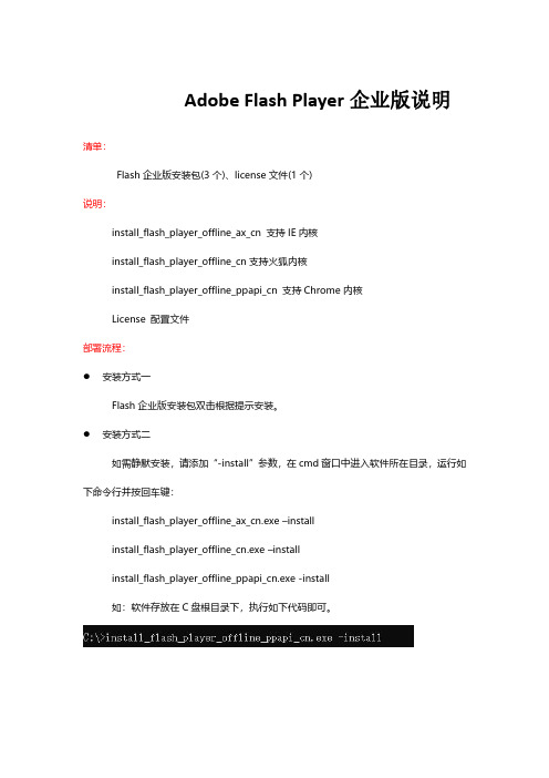 Adobe Flash Player 企业版安装说明说明书