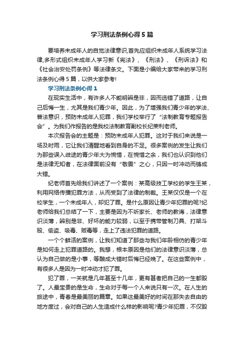 学习刑法条例心得5篇