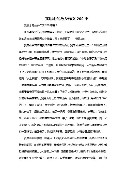 我思念的故乡作文200字