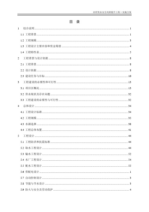 某某农村饮水工程实施方案111页