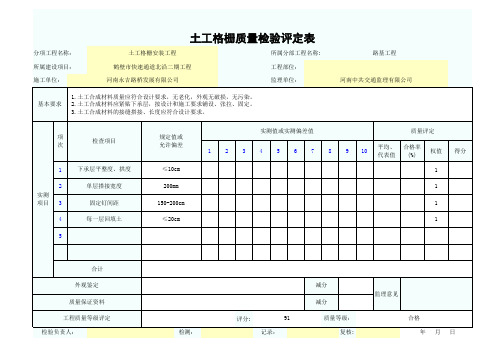 土工格栅质量检验评定表