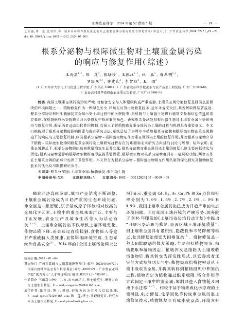 根系分泌物与根际微生物对土壤重金属污染的响应与修复作用(综述)