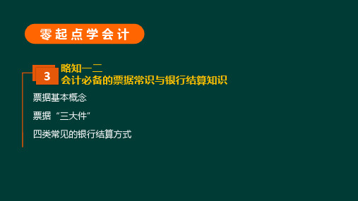 零起点学会计 第三章 会计必备的票据常识与银行结算知识