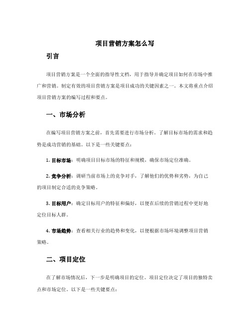 项目营销方案怎么写