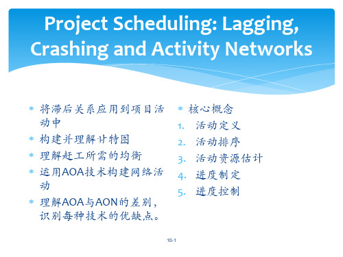 项目进度计划：滞后、赶工和活动网络