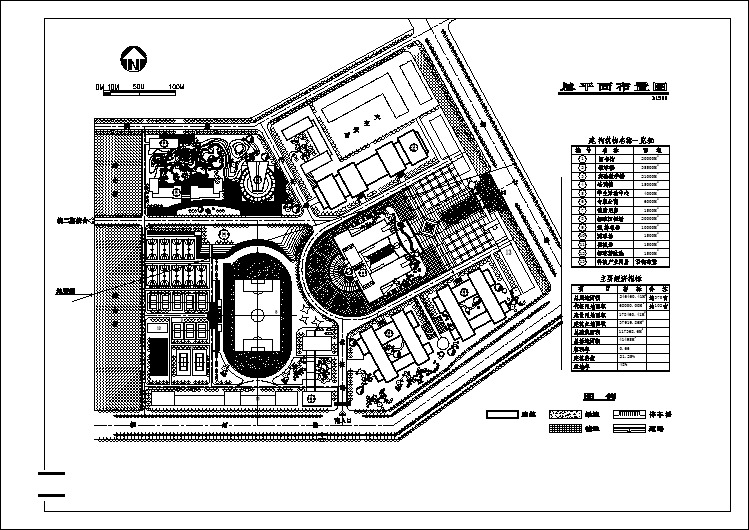 学校设计_某大学总体规划方案CAD图