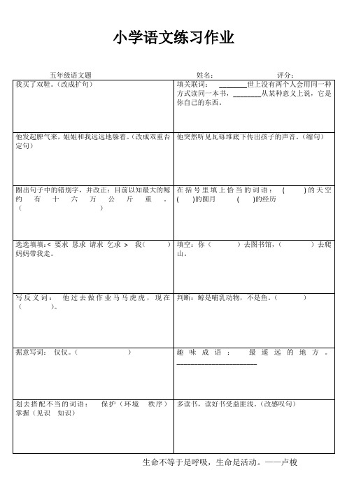 小学五年级语文基础训练II (100)