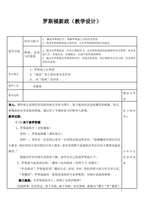 罗斯福新政(教学设计)