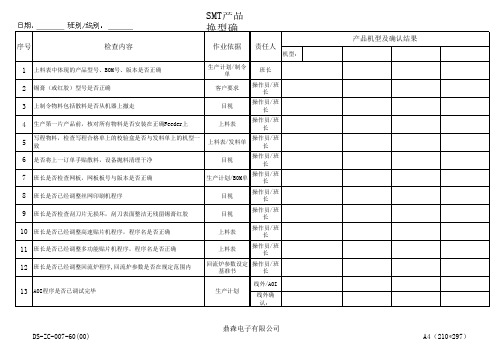 SMT产品换型确认记录 (2)