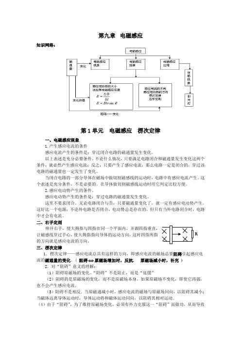 高考复习 第九章 电磁感应