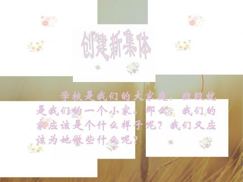 初中政治最新课件-创建新集体3001 精品