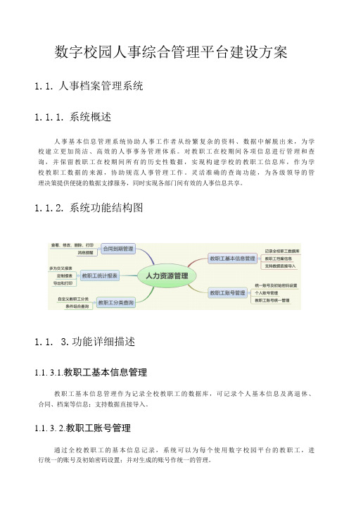 数字校园人事综合管理平台建设方案