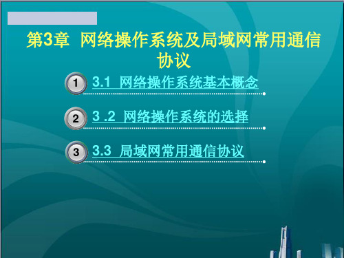 网络操作系统及局域网常用通信协议