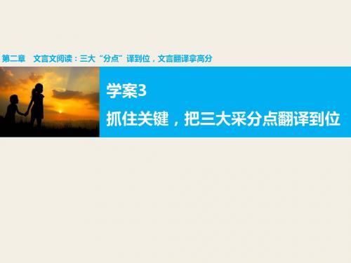 高考复习文言文阅读：三大“分点”译到位,文言翻译拿高分ppt1