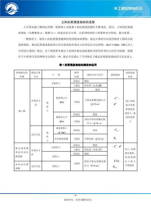 土料抗剪强度指标的选取.