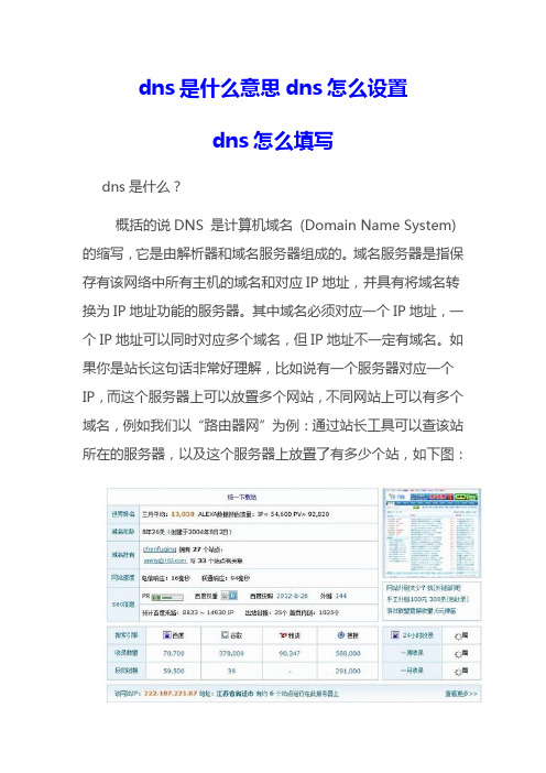 dns是什么意思dns怎么设置dns怎么填写