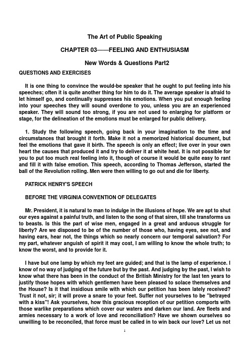 The Art of Public Speaking Chapter3——New Words & Questions Part2